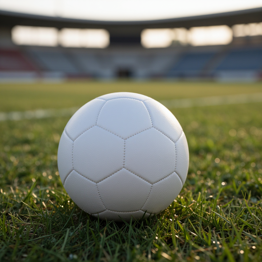 Football on the stadium grass