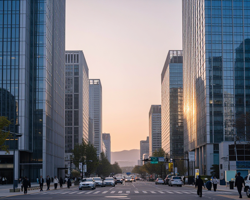 Seoul Business District Sunrise