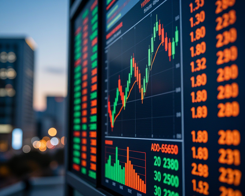 Stock Market Display in Seoul