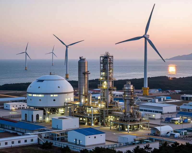 High-tech industrial landscape in South Korea