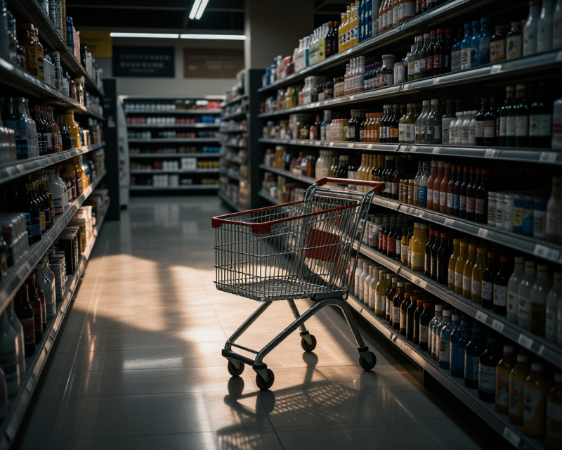 Empty Supermarket Aisle