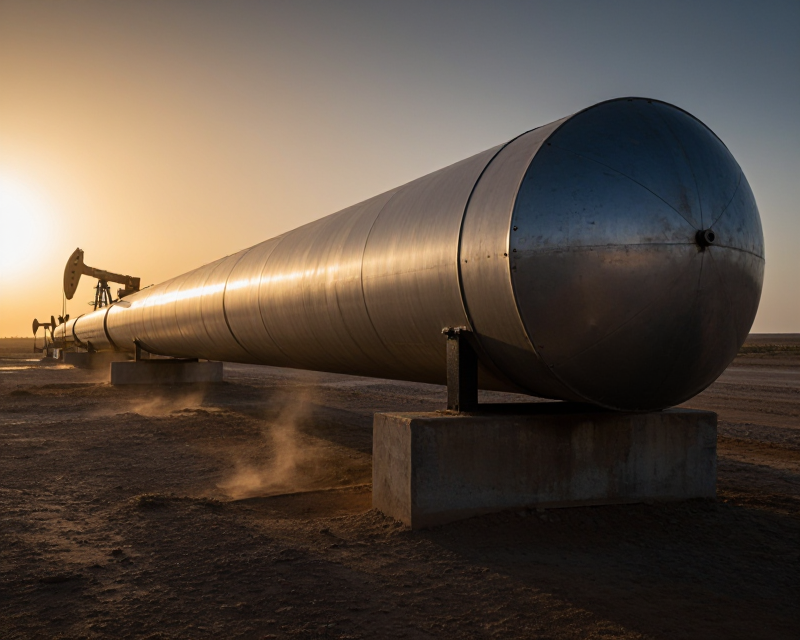 Cinematic Oil Pipeline in Desert