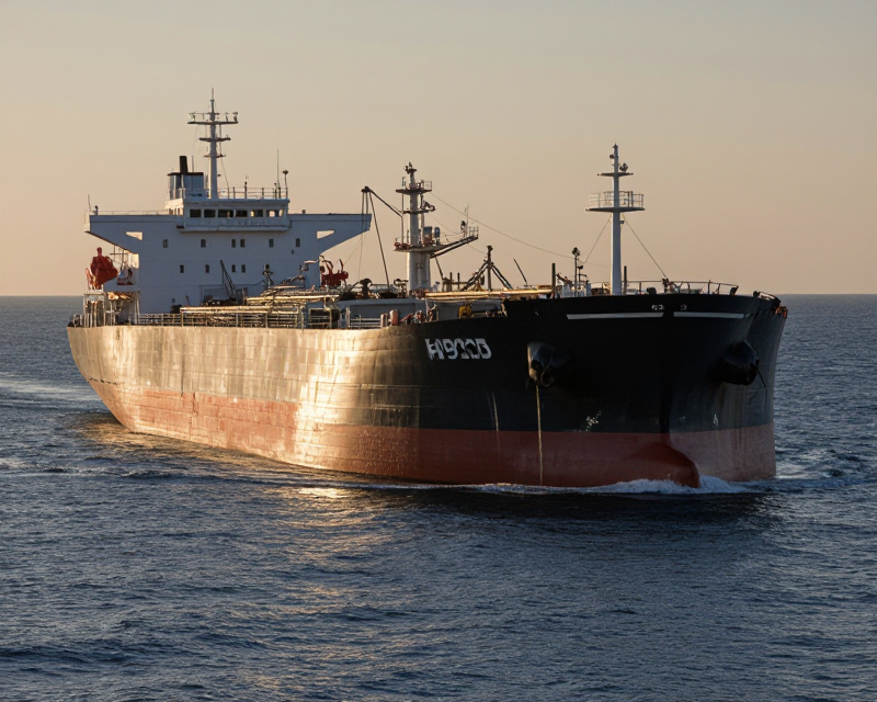 Modern oil tanker at sea